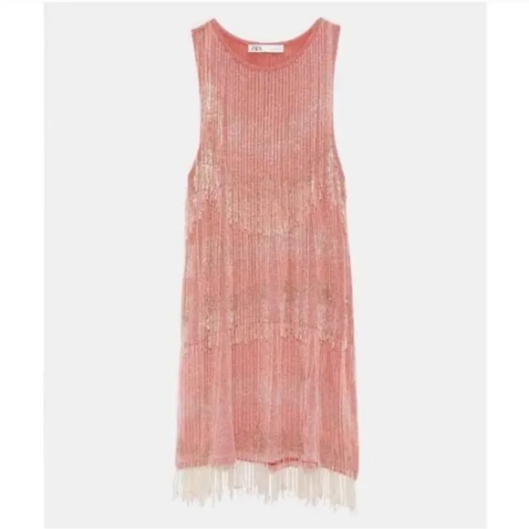 Zara Fringe Flapper Style Dress NWT Size Medium retail $119 - Picture 3 of 13